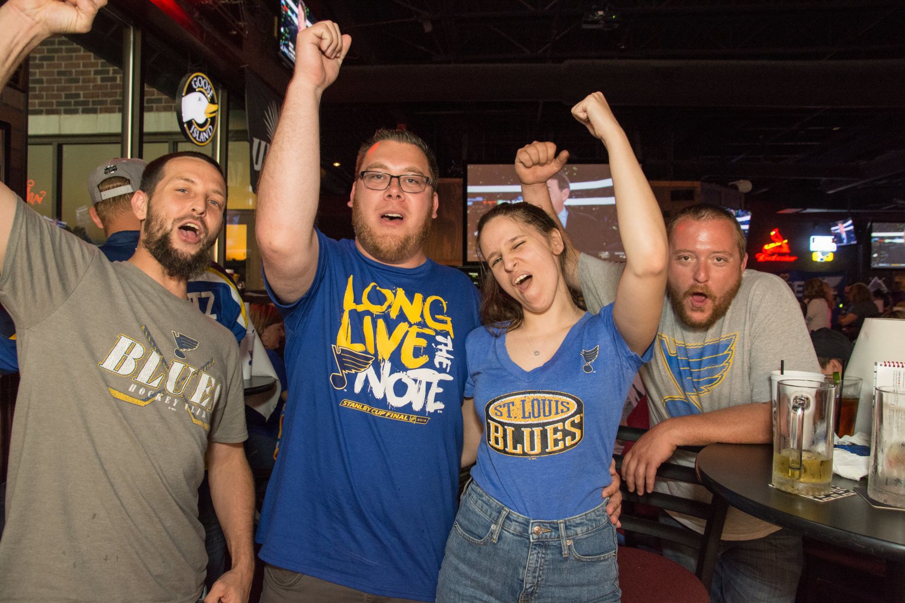 Blues Fans at Hotshots Wentzville during the Stanley Cup Final Game 1
